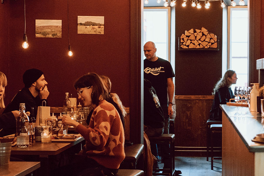 inomhusmiljö på restaurang Brisket & Friends Göteborg